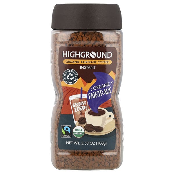 Highground Coffee, 有機即溶咖啡，中度烘焙，3.53 盎司（100 克）