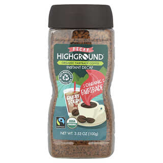 Highground Coffee, Organic Instant Coffee, Medium Roast, Decaf, 3.53 oz (100 g)