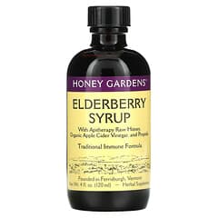 Honey Gardens, Elderberry Syrup with Apitherapy Raw Honey, Organic Apple Cider Vinegar, and Propolis , 4 fl oz (120 ml)