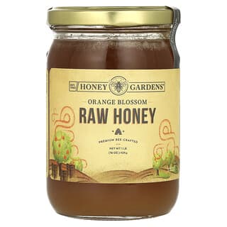 Honey Gardens, Miel cruda, Flor de naranjo, 454 g (16 oz)