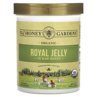Honey Gardens, Gelée royale biologique, Miel brut, 312 g