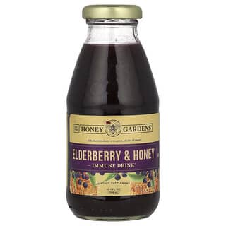 Honey Gardens, Napój na odporność, czarny bez i miód, 298 ml