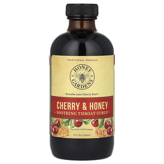 Honey Gardens, 목구멍 진정 시럽, 체리 및 꿀, 236ml(8fl oz)
