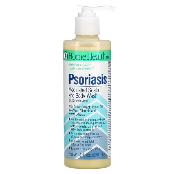Home Health, Psoriasis, gel de baño para el cuerpo y el cuero cabelludo, 8 fl oz (236 ml)