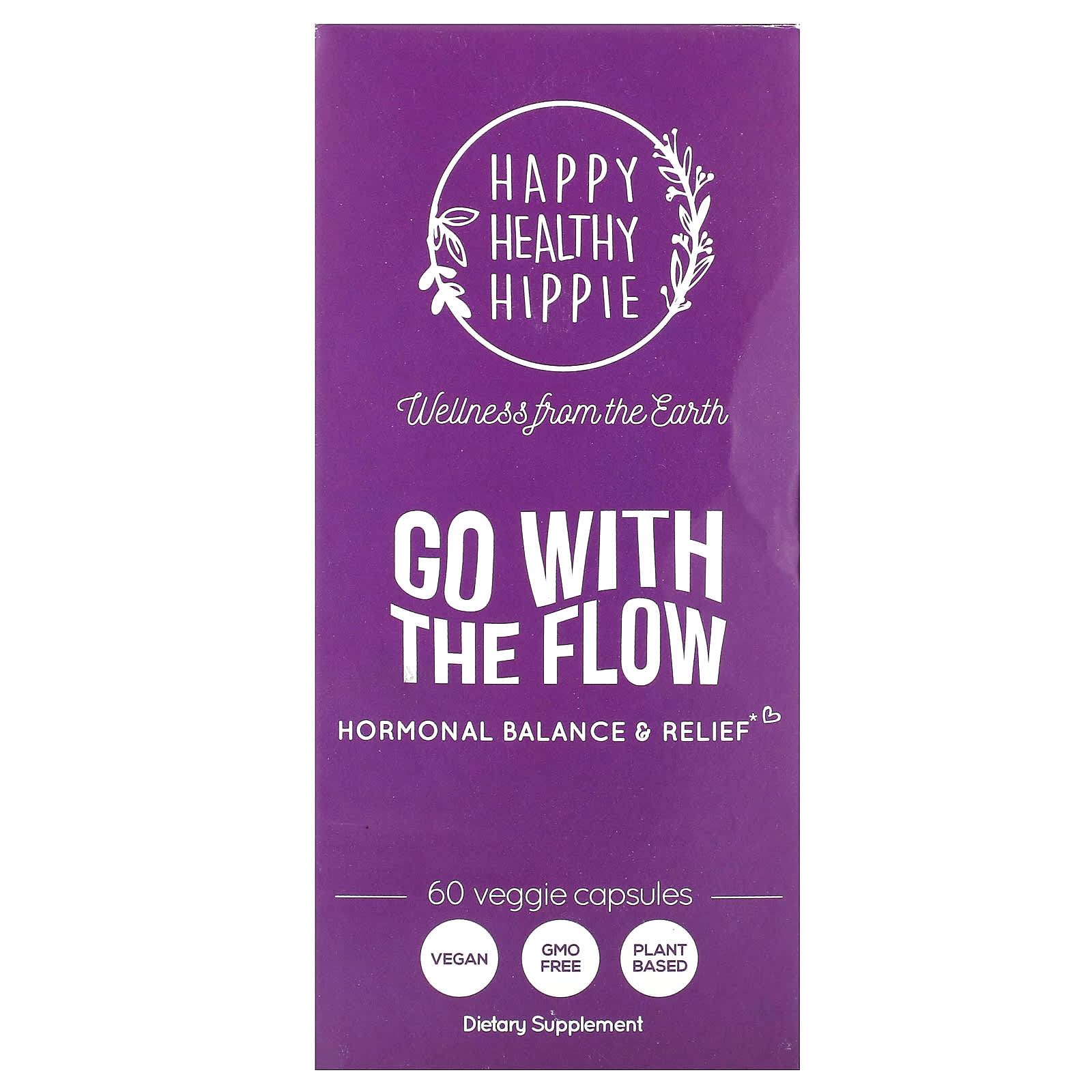 Happy Healthy Hippie, Go with the Flow, Hormonal Balance & Relief, 60 Veggie Capsules