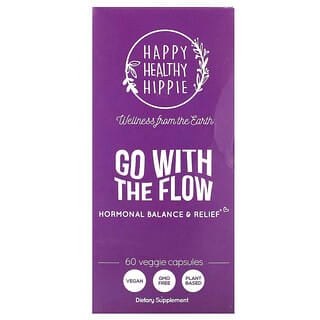 Happy Healthy Hippie, Go with the Flow, 호르몬 균형 & 완화, 베지 캡슐 60정
