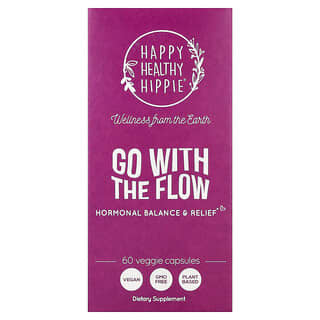 Happy Healthy Hippie, Go with the Flow，荷爾蒙平衡和緩解，60 粒素食膠囊