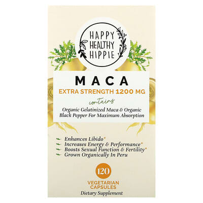 Happy Healthy Hippie, Maca, 120 Vegetarian Capsules