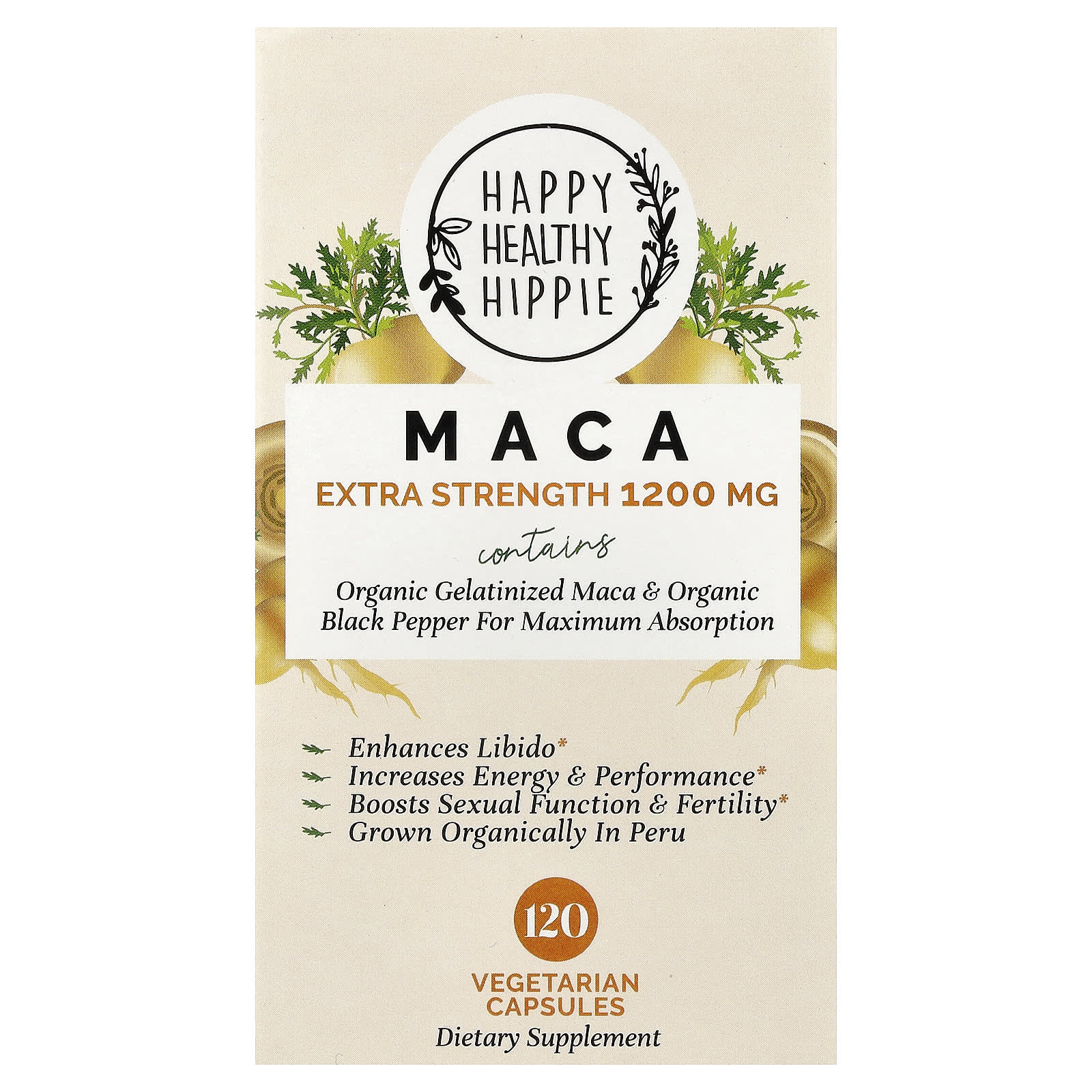 Happy Healthy Hippie Maca – 120 gélules végétales de Happy Healthy Hippie
