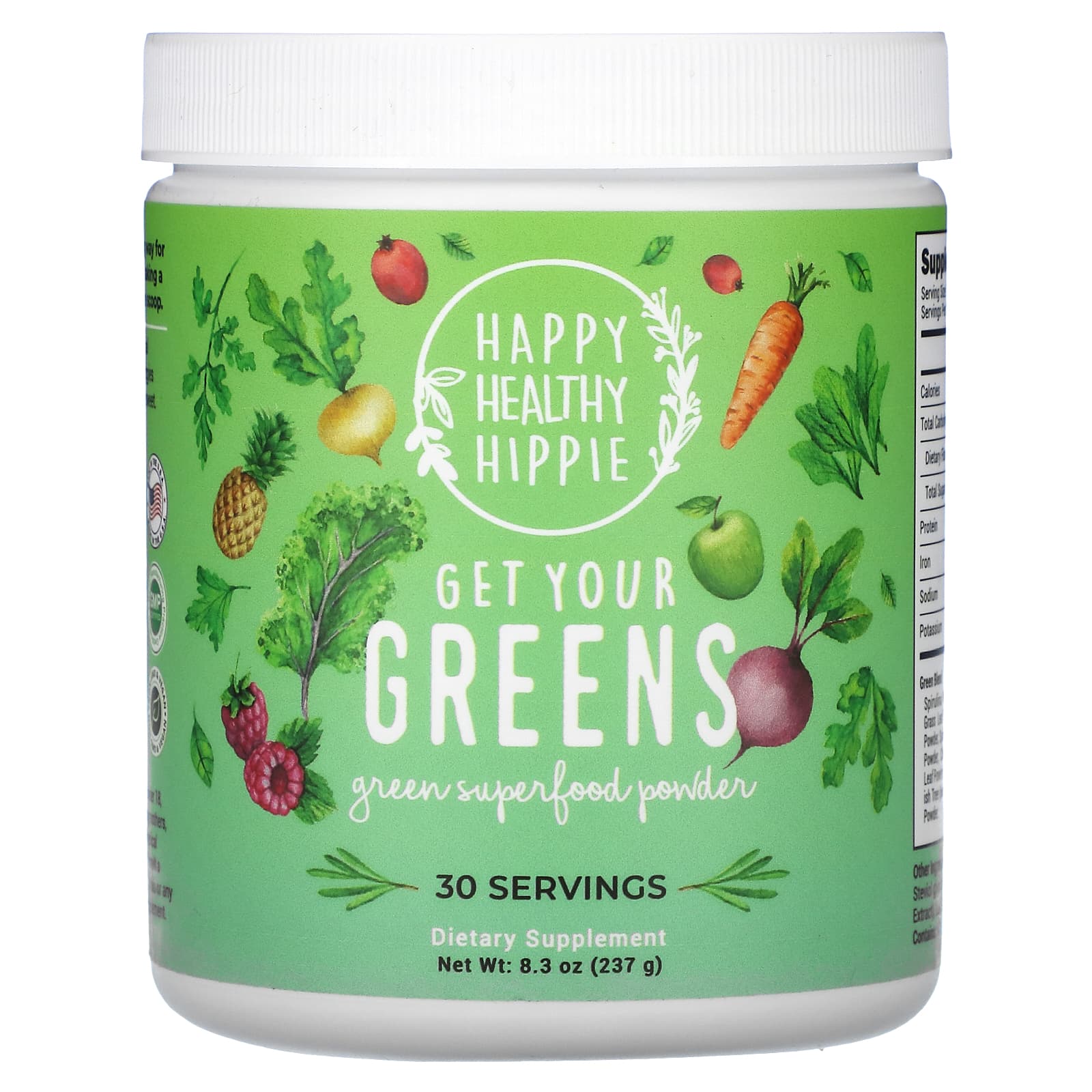 Happy Healthy Hippie, Get Your Greens, Green Superfood Powder, 8.3 oz (237 g)