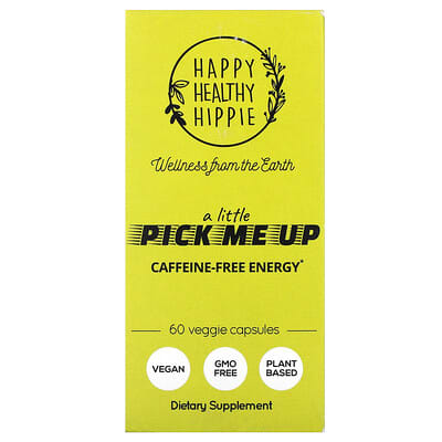 Happy Healthy Hippie, A Little Pick Me Up, Caffeine-Free Energy, 60 Vegetarian Capsules