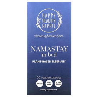 Happy Healthy Hippie, Namastay In Bed, снотворное на растительной основе, 60 растительных капсул