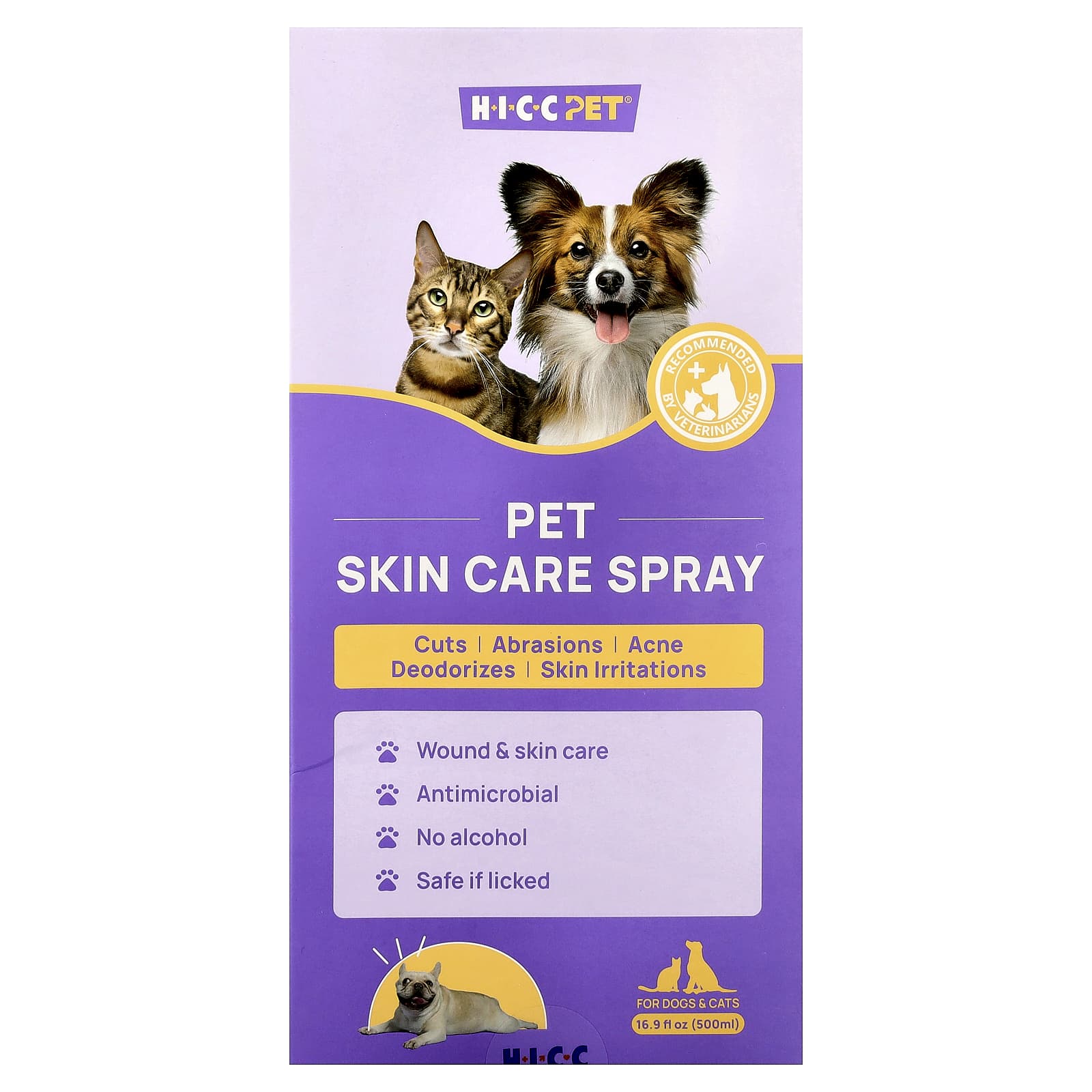 Spray para el cuidado de la piel de mascotas, Para perros y gatos