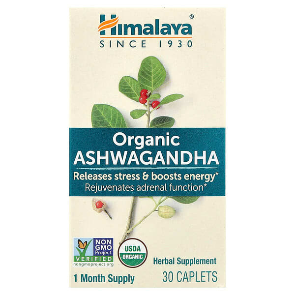 Himalaya, Ashwagandha orgánico, 30 comprimidos oblongos