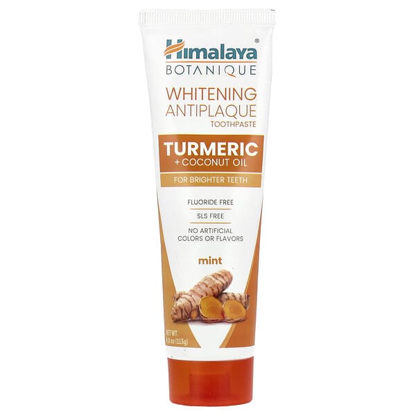 Himalaya, 미백 예방 치약, 강황 + 코코넛오일, 민트, 113g(4oz)