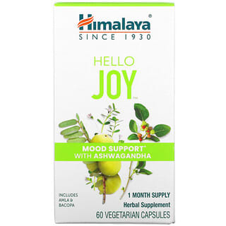Himalaya, Hello Joy, Soutien de l'humeur à l'ashwagandha, 60 capsules végétariennes