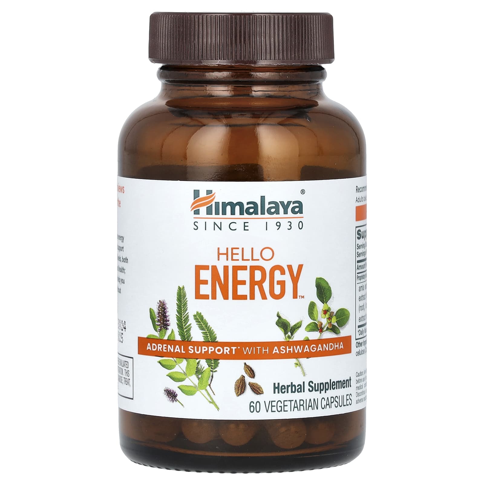 Himalaya, Hello Energy, Adrenal Support with Ashwagandha, 60 Vegetarian