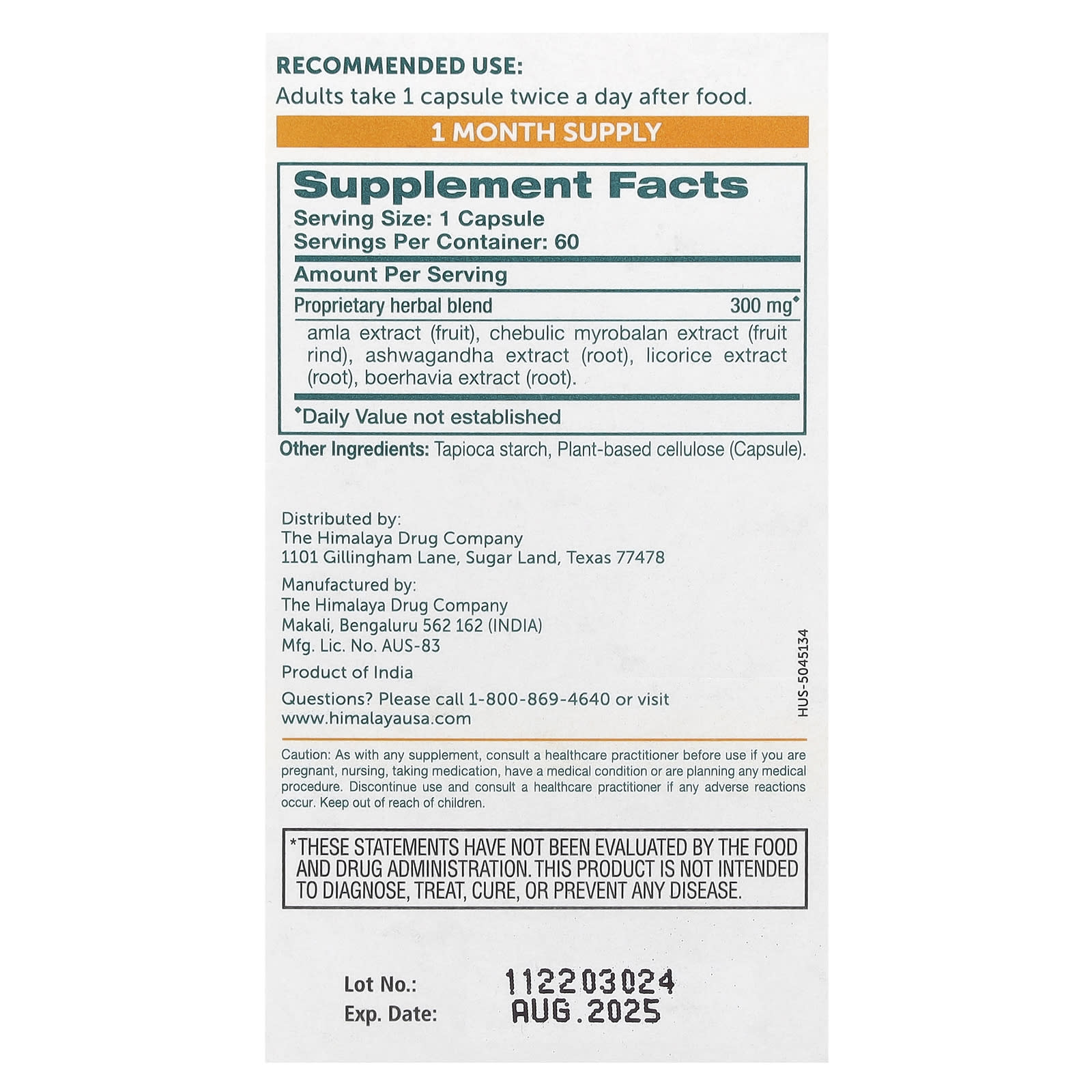 Himalaya, Hello Energy, Adrenal Support with Ashwagandha, 60 Vegetarian