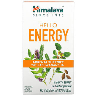 Himalaya, Hello Energy（ハローエナジー）、アシュワガンダ配合Adrenalサポート、ベジカプセル60粒