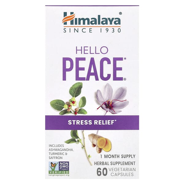 Hello Peace, Stress Relief, 60 Vegetarian Capsules