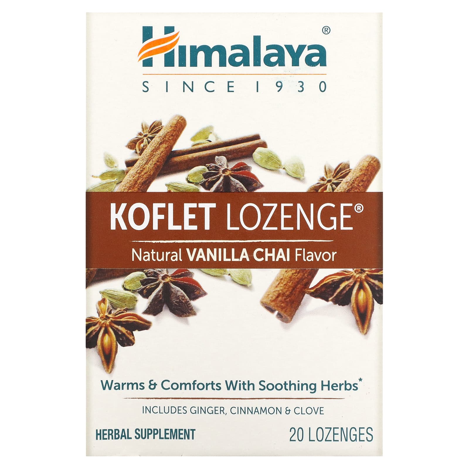 Himalaya Koflet Lozenge Natural Vanilla Chai 20 Lozenges