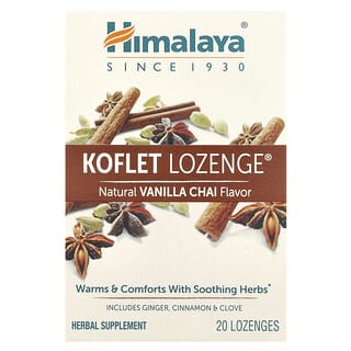 Himalaya, Koflet, пастилки, натуральный ванильный чай, 20 пастилок