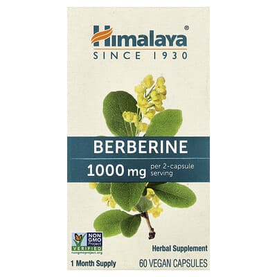 Himalaya, Berberine, 60 Vegan Capsules (500 mg per capsule)