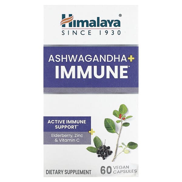 Himalaya, Ashwagandha + Immune`` 60 cápsulas veganas