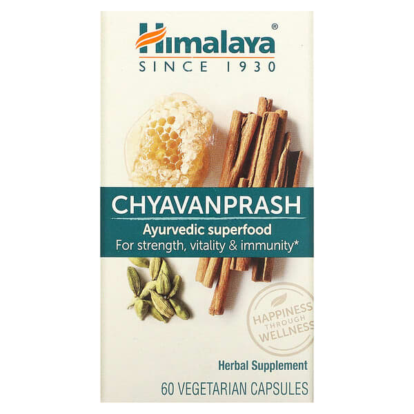 Himalaya, Chyavanprash Аюрведичний суперфуд, 60 вегетаріанських капсул