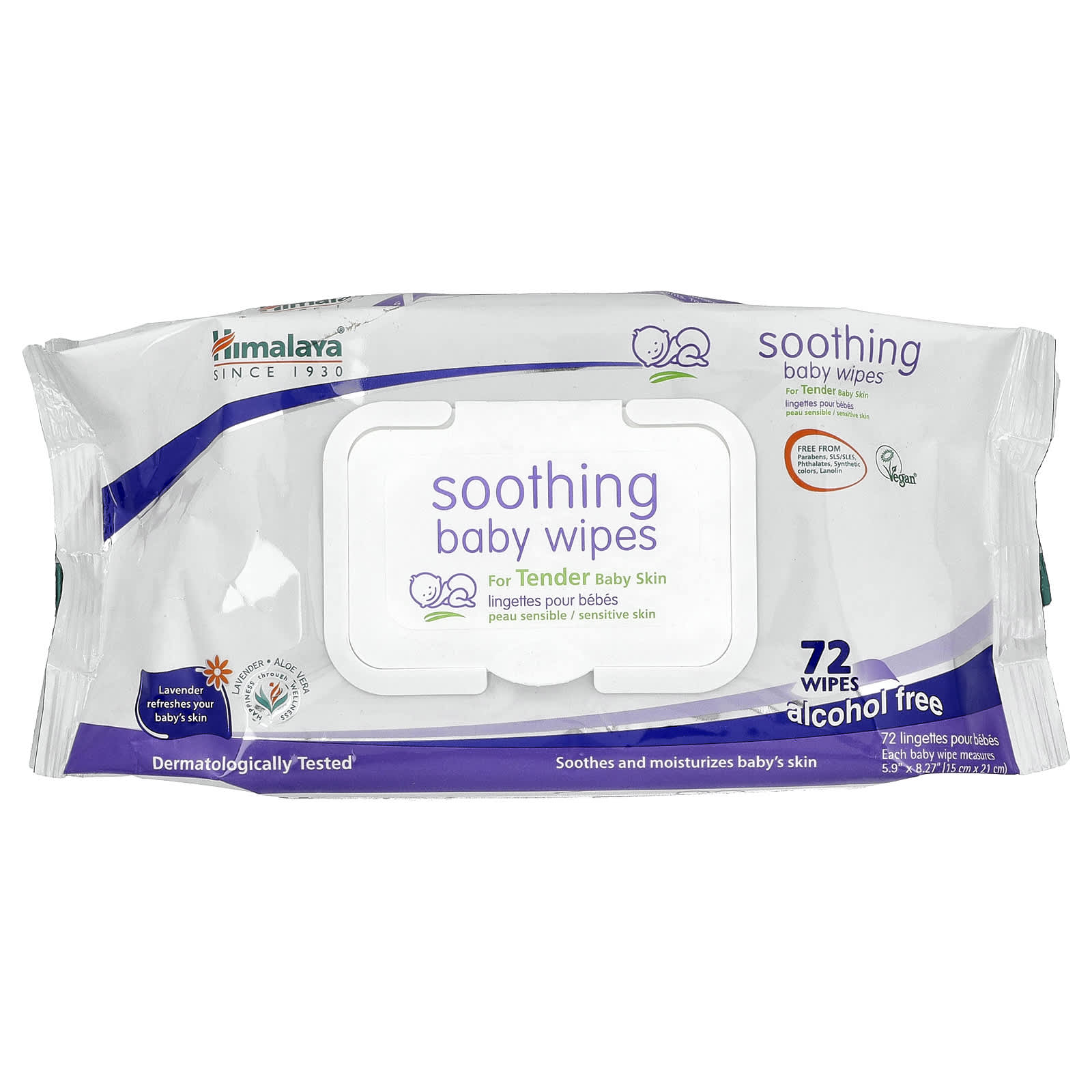 Soothing Baby Wipes, Alcohol Free, 72 Wipes