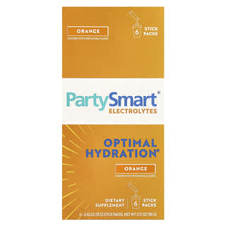 Himalaya, PartySmart® 電解質，橙味，6 支裝，每支 0.53 盎司（15 克）