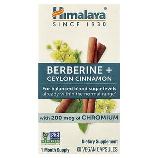 Himalaya, Berberina y canela de Ceilán con cromo, 60 cápsulas veganas