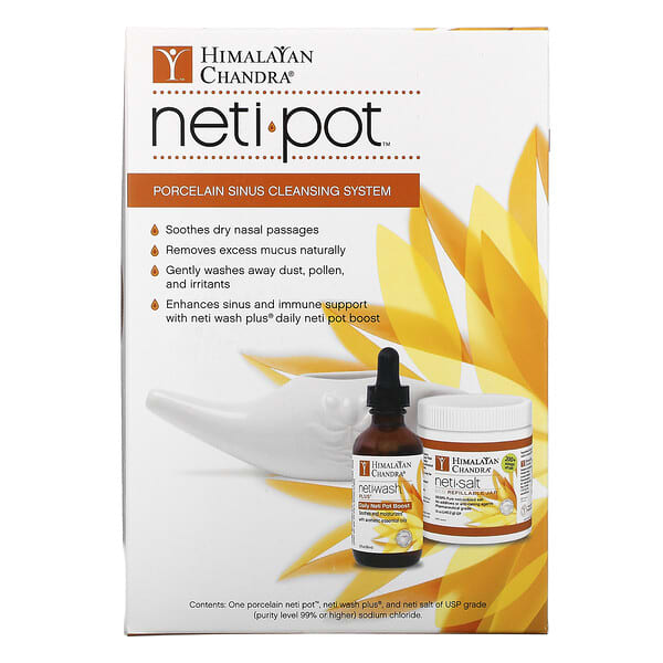 Himalayan Chandra‏, Neti Pot، نظام تنظيف الجيوب الأنفية بالبورسلين، 3 قطع
