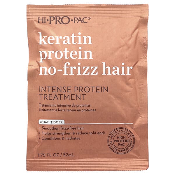 Hi Pro Pac, Intense Protein Treatment, Keratin Protein No-Frizz Hair, 1.75 fl oz (52 ml)
