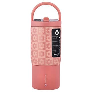 HydroJug, Biberón deportivo para niños, Cuadros margaritas, 14 oz