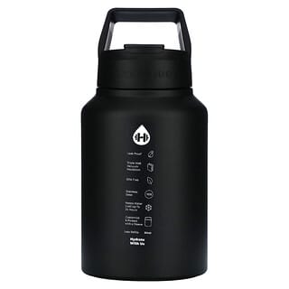 HydroJug, Jarra de acero inoxidable, Negro mate`` 64 oz