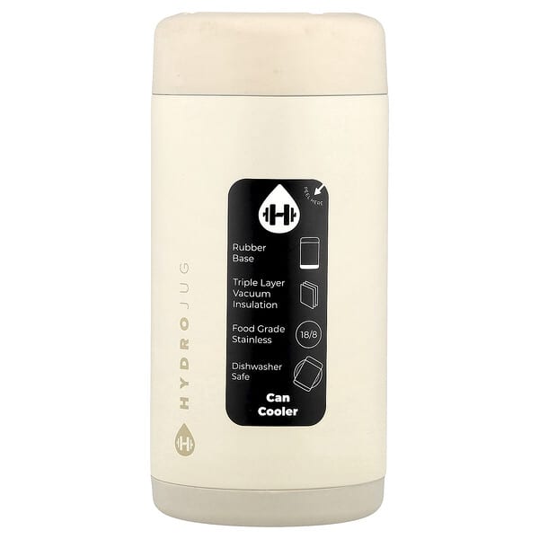 HydroJug, 瘦易拉罐保冷套，奶油，12 盎司