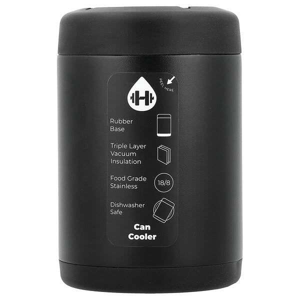 HydroJug, Standard Can Cooler, Black, 12 oz