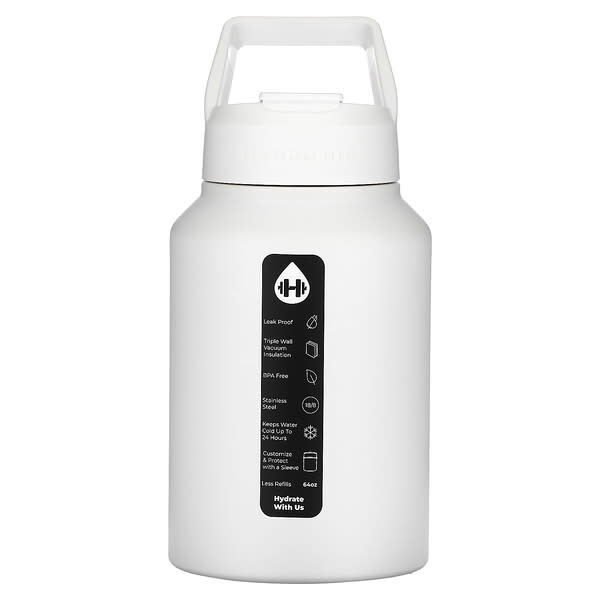 HydroJug, 不鏽鋼水壺，白色，64 盎司