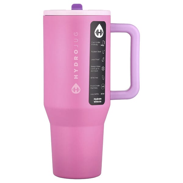 HydroJug, Traveler Tumbler，粉紅糖，40 盎司
