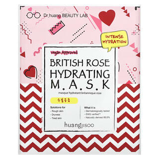 Huangjisoo, Mascarilla de belleza hidratante con rosas británicas, 1 lámina, 25 ml