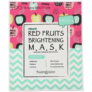 Huangjisoo, Red Fruits Brightening Beauty Mask, aufhellende Beauty-Maske, 1 Blatt, 25 ml