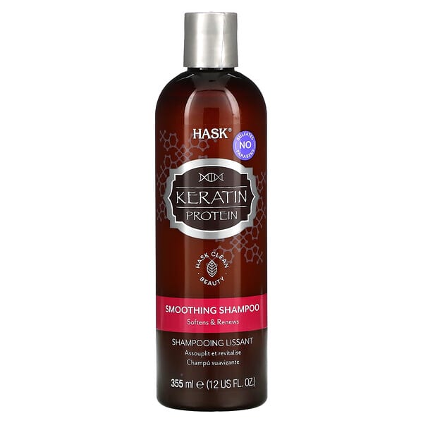 Hask Beauty‏, חלבון קרטין, שמפו מחליק, 355 מ“ל (12 אונקיות נוזל)