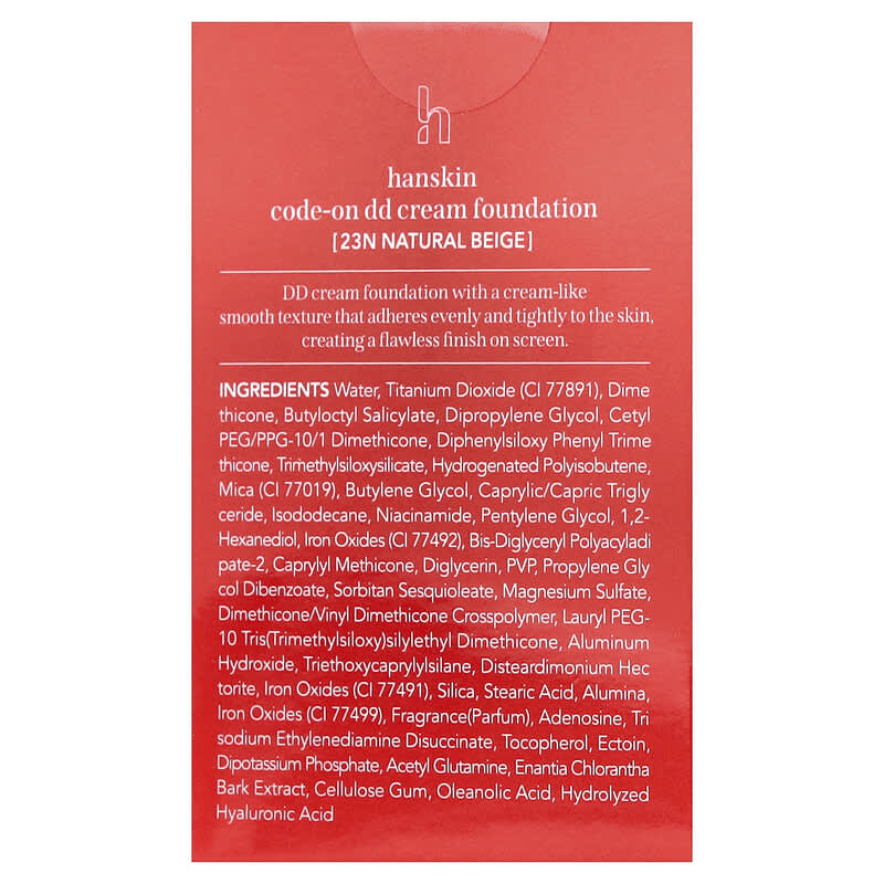Code-On D.D Cream Foundation, 23N Natural Beige, 1.18 fl oz (35 ml)