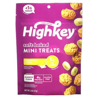 HighKey, كعكات صغيرة مخبوزة طرية، مافن الموز والمكسرات، 2 أونصة (57 جم)