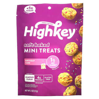 HighKey, Soft Baked Mini Treats, Birthday Cake, 2 oz (57 g)