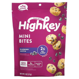 HighKey, Mini-gâteries molles au four, Sans gluten, Muffin aux myrtilles, 57 g