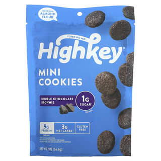 HighKey, Mini Cookies, двойной шоколадный брауни, 56,6 г (2 унции)
