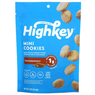 HighKey, Mini-biscuits sans gluten certifiés cétogènes sans sucre ajouté, Snickerdoodle, 56,6 g