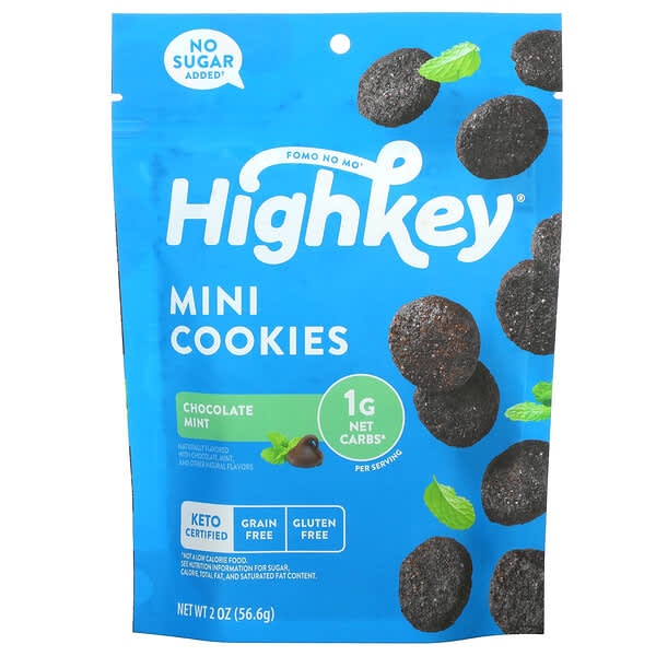 HighKey, ミニクッキー、チョコレートミント、56.6g（2オンス）